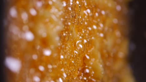 close-up of honeyed toast
