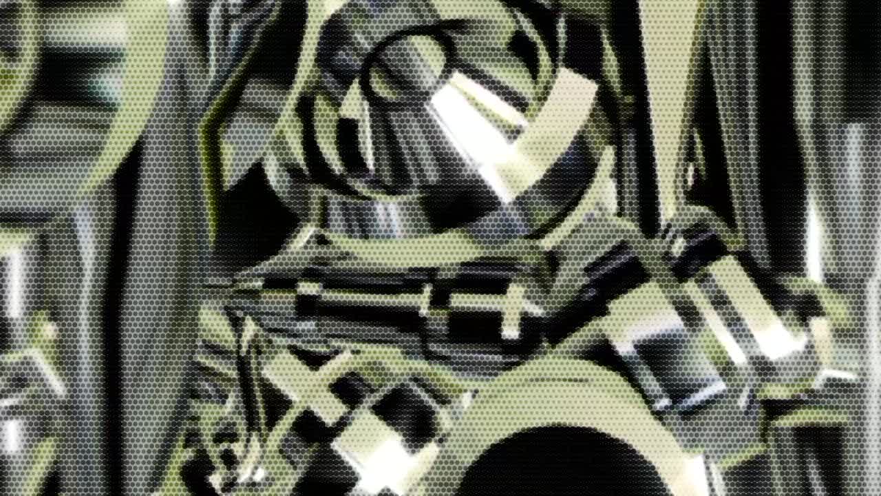 fondo de movimiento animado que muestra movimientos mecánicos industriales automáticos en maquinaria de fabricación futurista