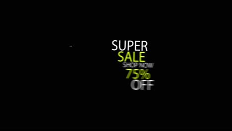 black screen, animation super sale seventy five percent