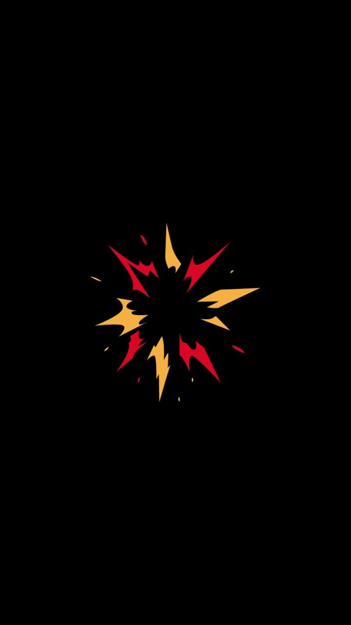 Animated Red and Yellow Starburst Graphic on Black Background