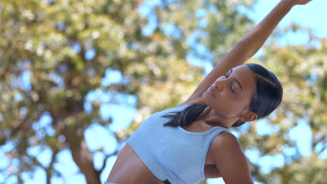 Fitness,-woman-and-stretching-arms-outdoor