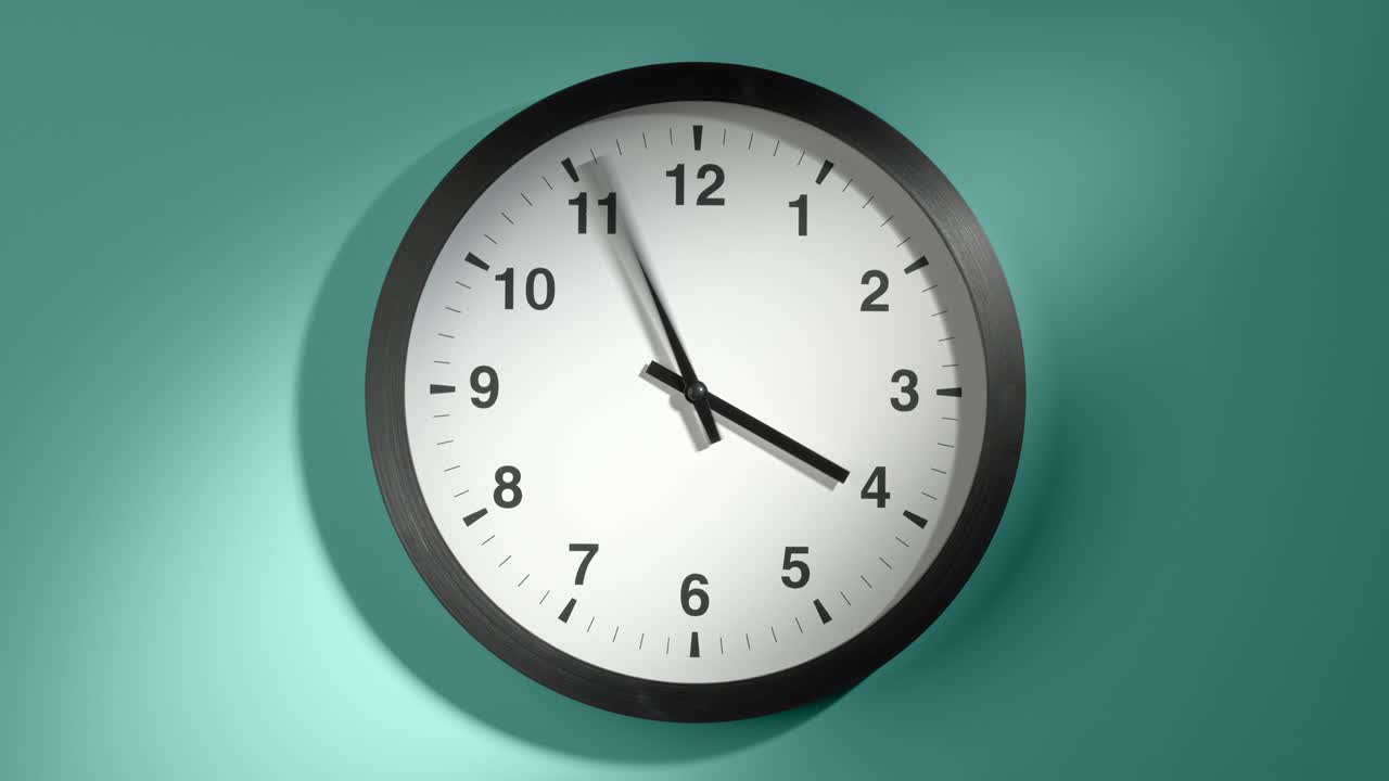 cara del reloj en azul cian acuamarín celadón verde mar en el lapso de tiempo