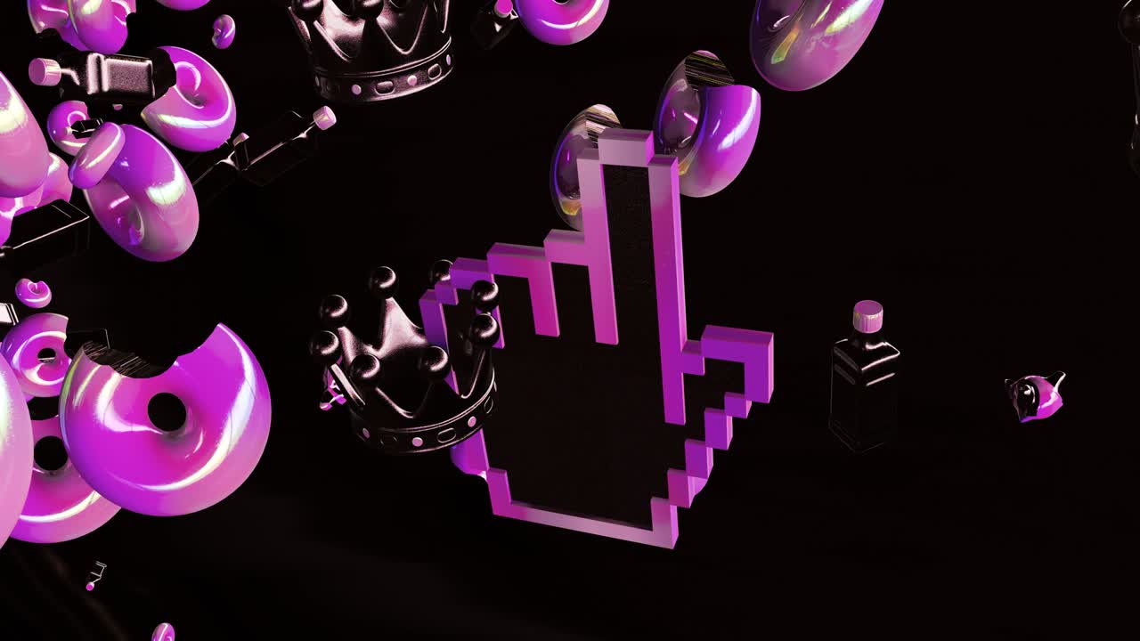 минимальное 3d-искусство. анимированные стильные объекты в геометрическом пространстве дизайна. модная цветовая комбинация, петлевое движение, 4k видео.