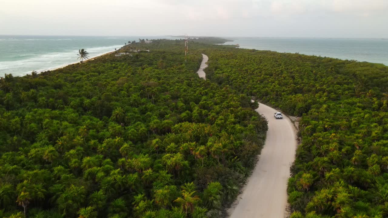 hermosa vista aérea de los bosques tropicales de la reserva de la biosfera de sian ka'an