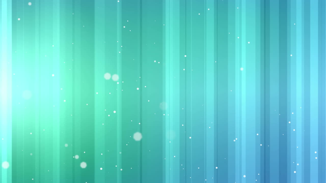 파란색 디지털 배경 위에 떠다니는  ⁇  점의 애니메이션