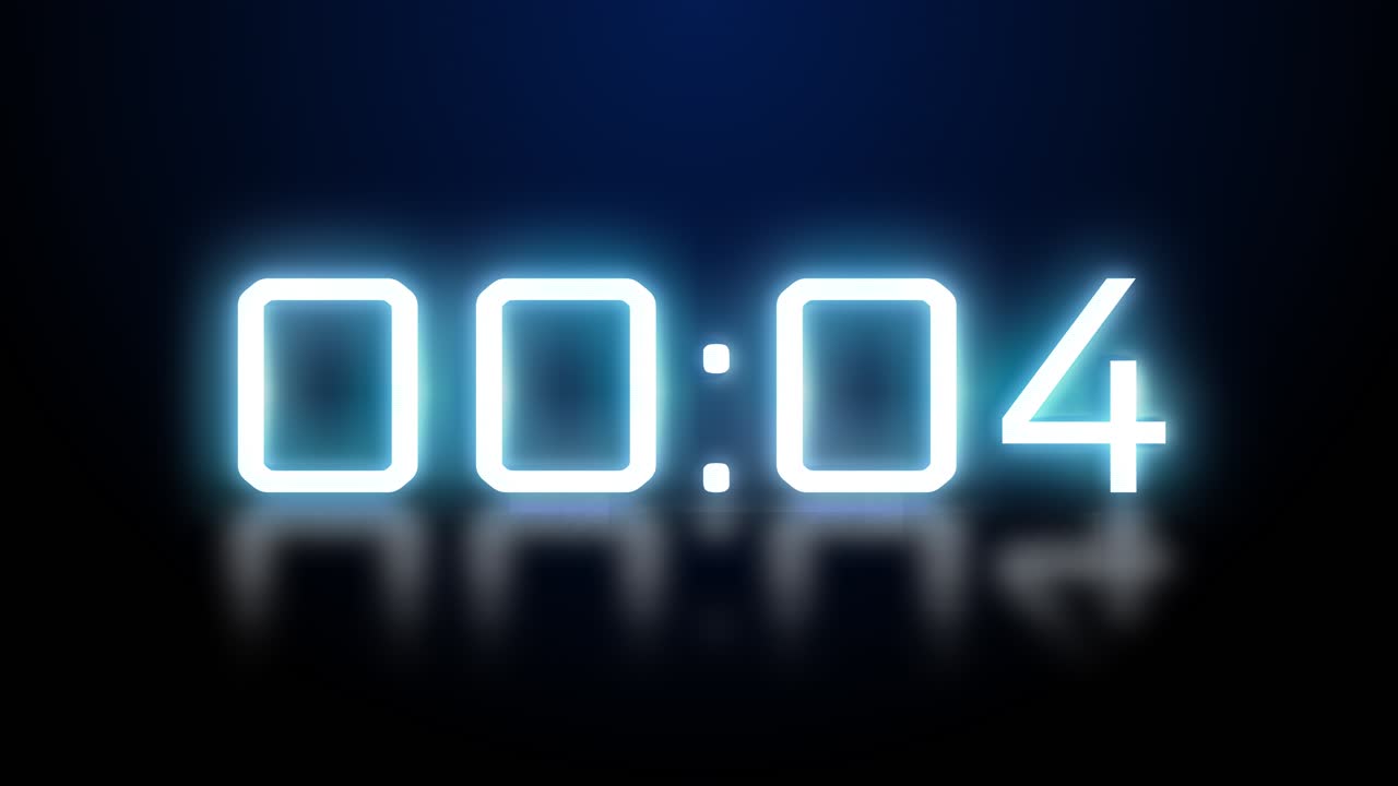 4k countdown electronic clock blue timer 10 seconds green screen loop animation background clock