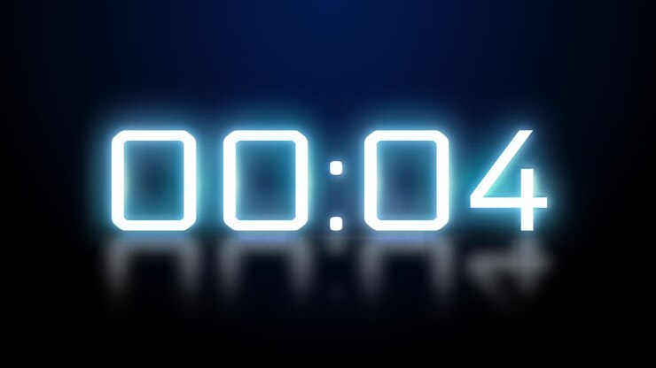 4k countdown electronic clock blue timer 10 seconds green screen loop animation background clock
