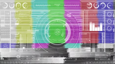 pantalla de televisión con gráficos y estadísticas