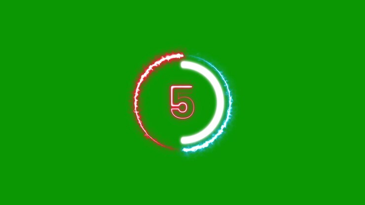 Futuristic Digital Countdown Timer with Glowing Red and Blue Ring