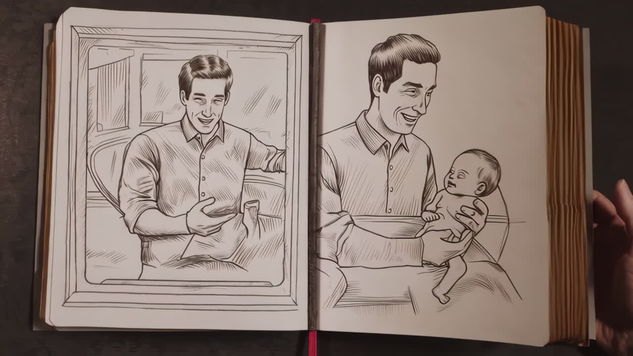 Vintage Sketches of Family Moments
