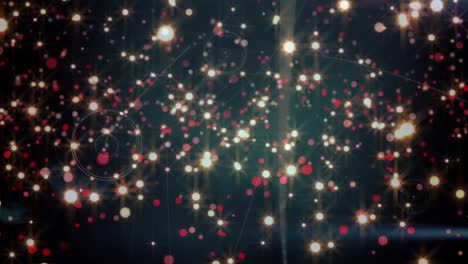 animación de puntos brillantes a través de una red de conexiones