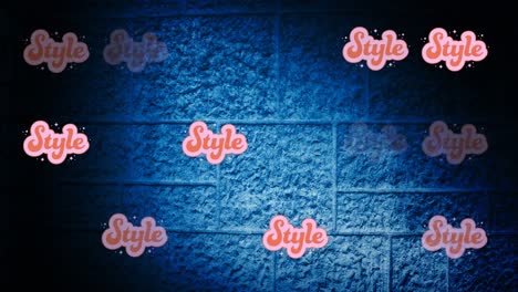 animación del texto de estilo repetido en fondo azul