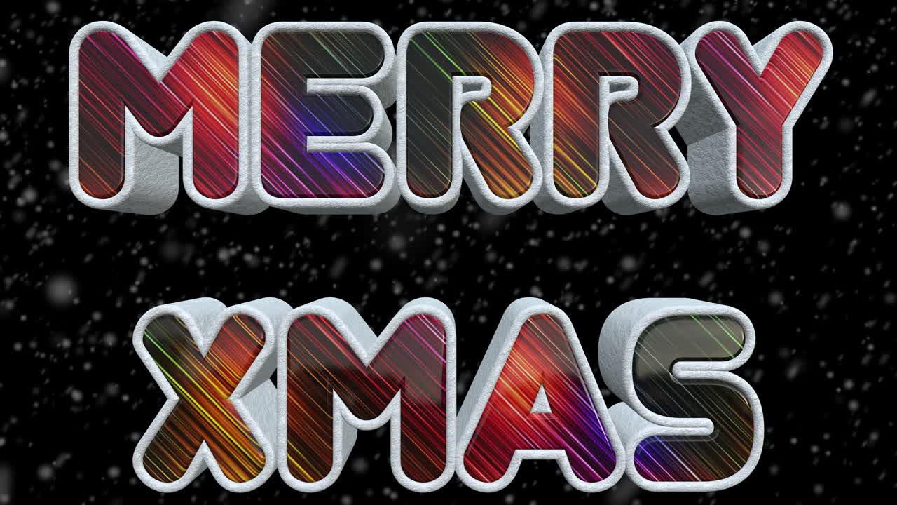 feliz navidad 3d texto brillante y colorido