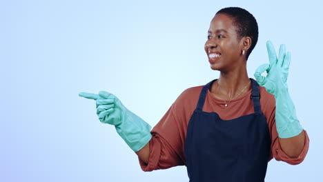 Happy-black-woman,-housekeeper