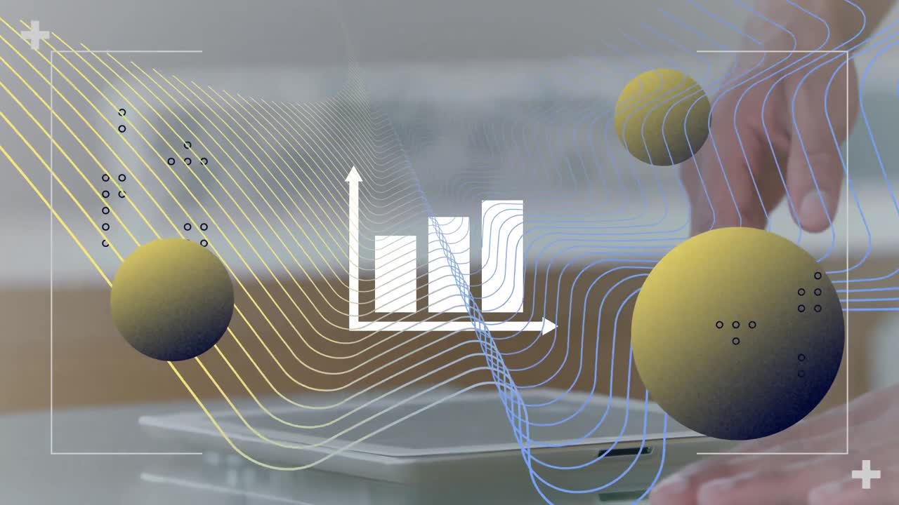 animación de gráficos y moléculas sobre la gente estudiando