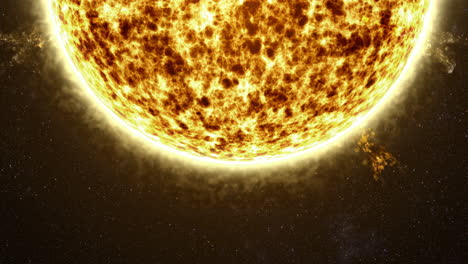gráficos de movimiento dinámicos que muestran la intensa energía de una erupción solar del sol a medida que libera un torrente impresionante de partículas de corona en cascada en la extensión cósmica