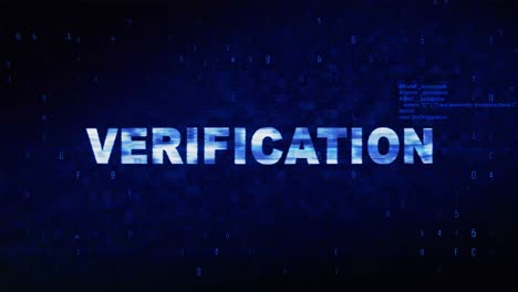 Verification text digital noise twitch and glitch effect tv screen loop animation background login