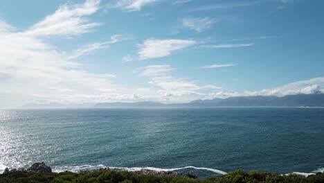 beautiful time lapse of south african coastline under blue sky and sea