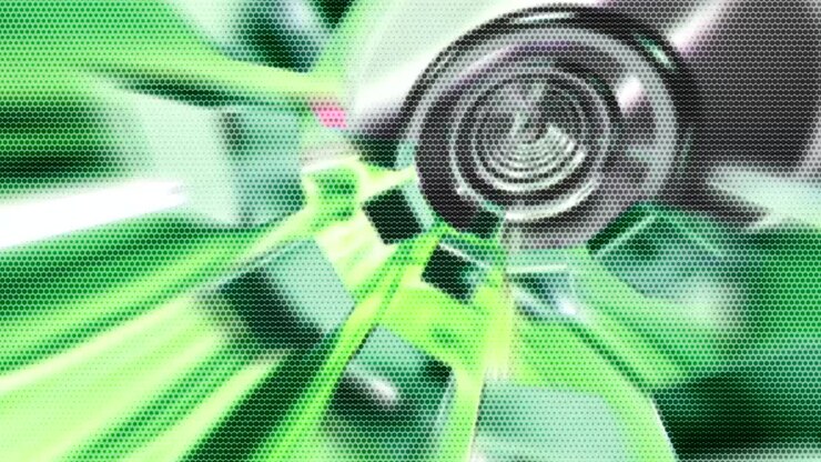 motion background showing first person point of view flying through futuristic abstract digital tunnels