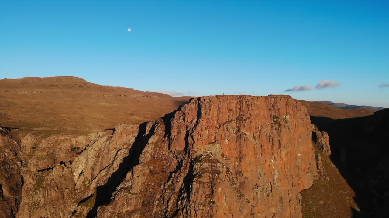 Mountain Cliff Landscape with Moon
