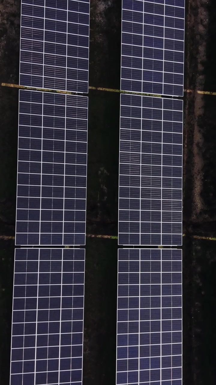 Pannelli solari installati in un grande campo durante le ore diurne