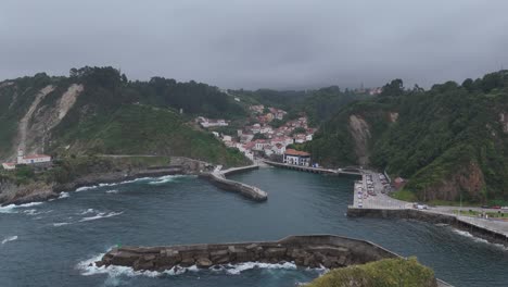 cudillero asturias, northern spain, drone,aerial 4k