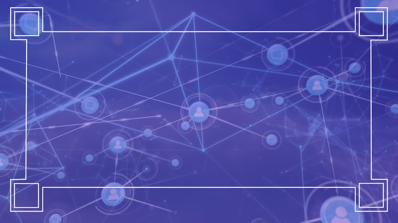 animación del procesamiento de datos sobre un fondo azul