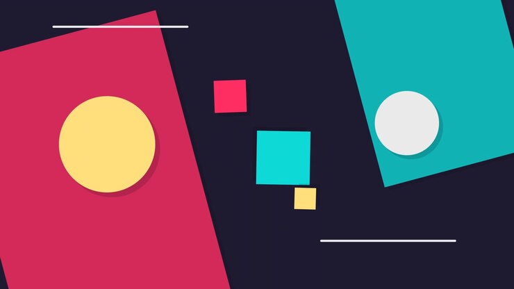 Abstract Motion Graphics with Floating Geometric Shapes