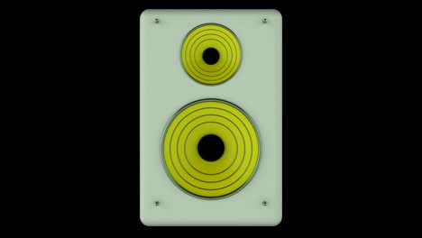 animación en 3d de un altavoz aislado. en bucle.