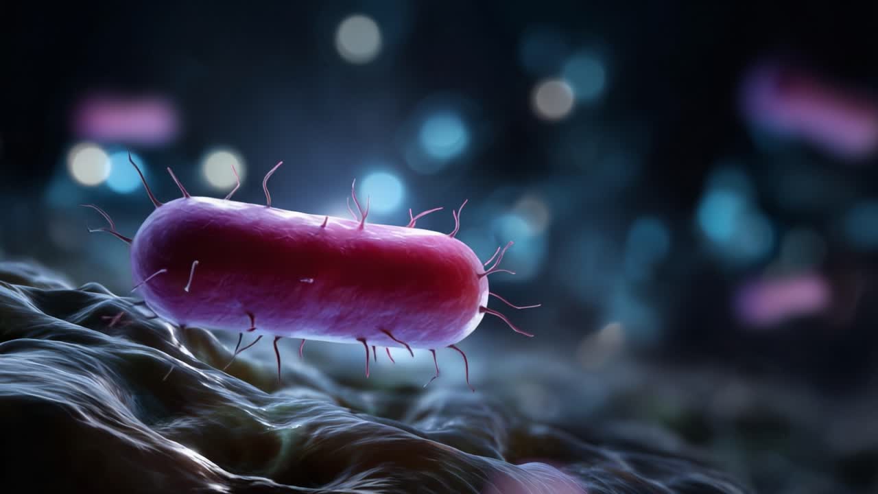 A High-Resolution Visualization of a Bacterium Floating in Microbial Habitat, Executing Its Biological Functions and Interacting with Surrounding Environment