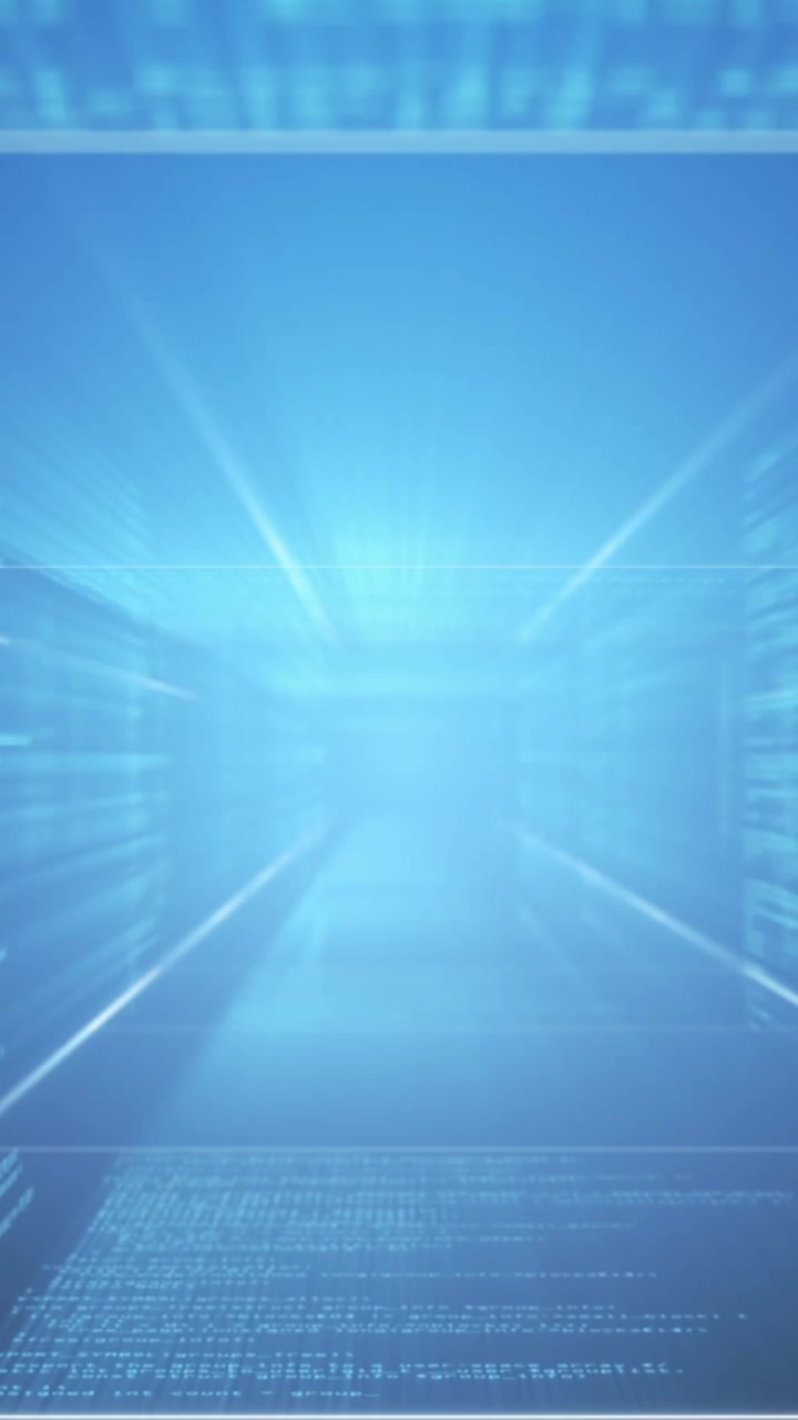 Animation of data processing over black background