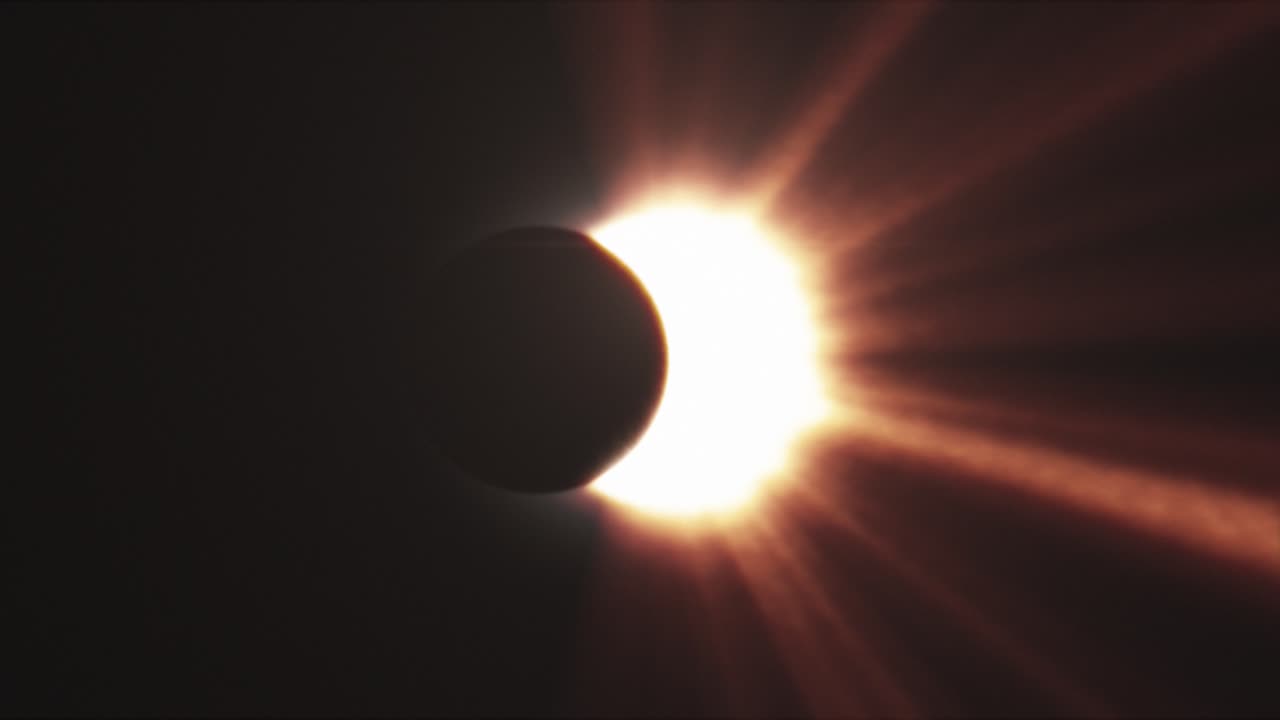 rayos de luz del sol, la luna cubriendo el sol durante el eclipse solar total