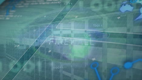 Animation-of-digital-interface-and-data-processing-over-cityscape