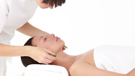 woman enjoying a facial treatment