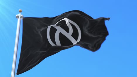 jewish anarchism flag at wind, slow. loop