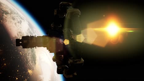 estación espacial internacional sobre el planeta tierra