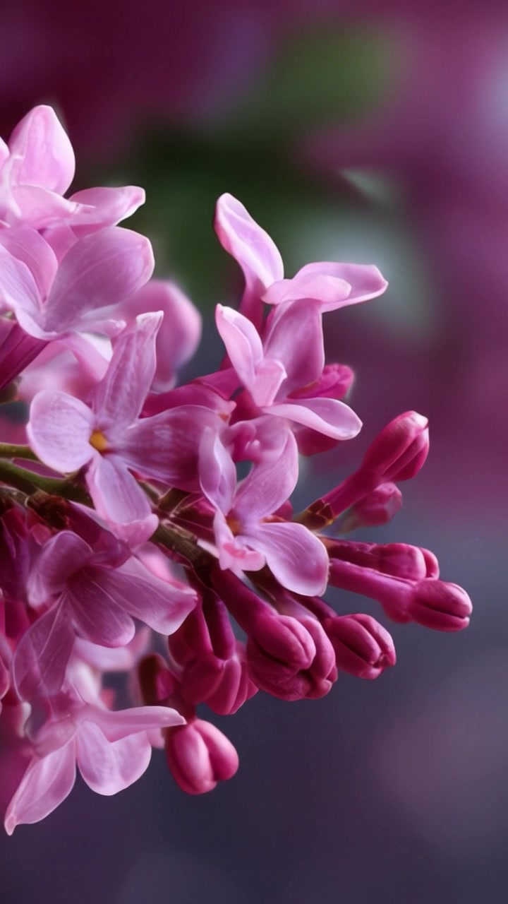 Tampilan Bunga Lilac yang Memukau Diabadikan dengan Detail Menakjubkan, Warna Cerah, dan Kelopak Halus dengan Latar Belakang Nuansa Lembut