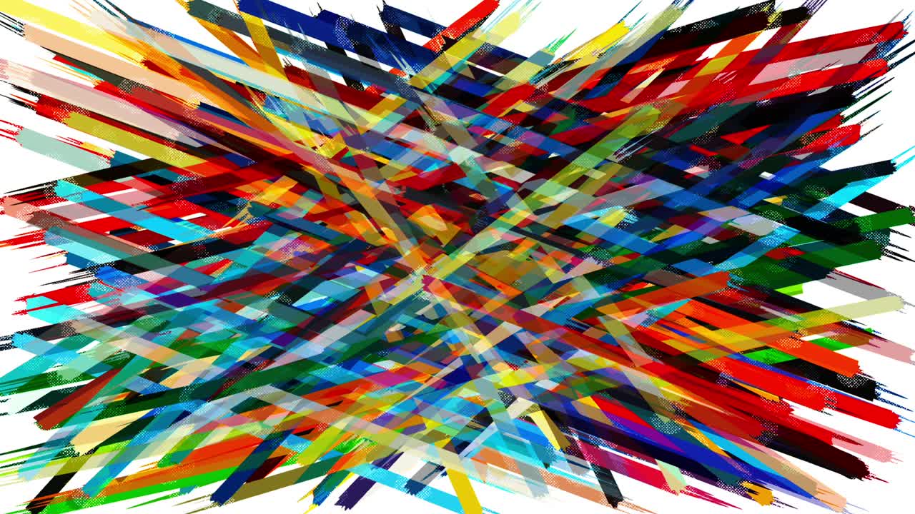 ilustración animada de video elegante de dibujo en bucle infinito de líneas y intersecciones abstractas multicolores.