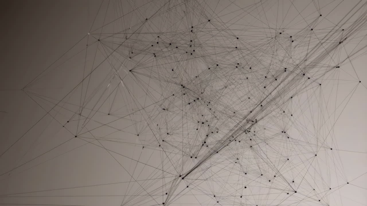 Abstract Digital Network of Interconnected Dots and Lines