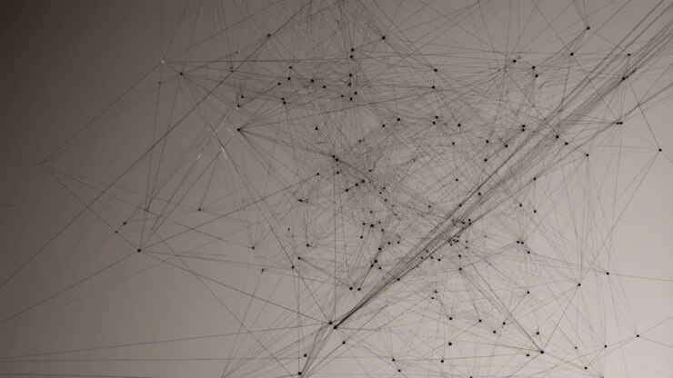 Rete digitale astratta di punti e linee interconnessi
