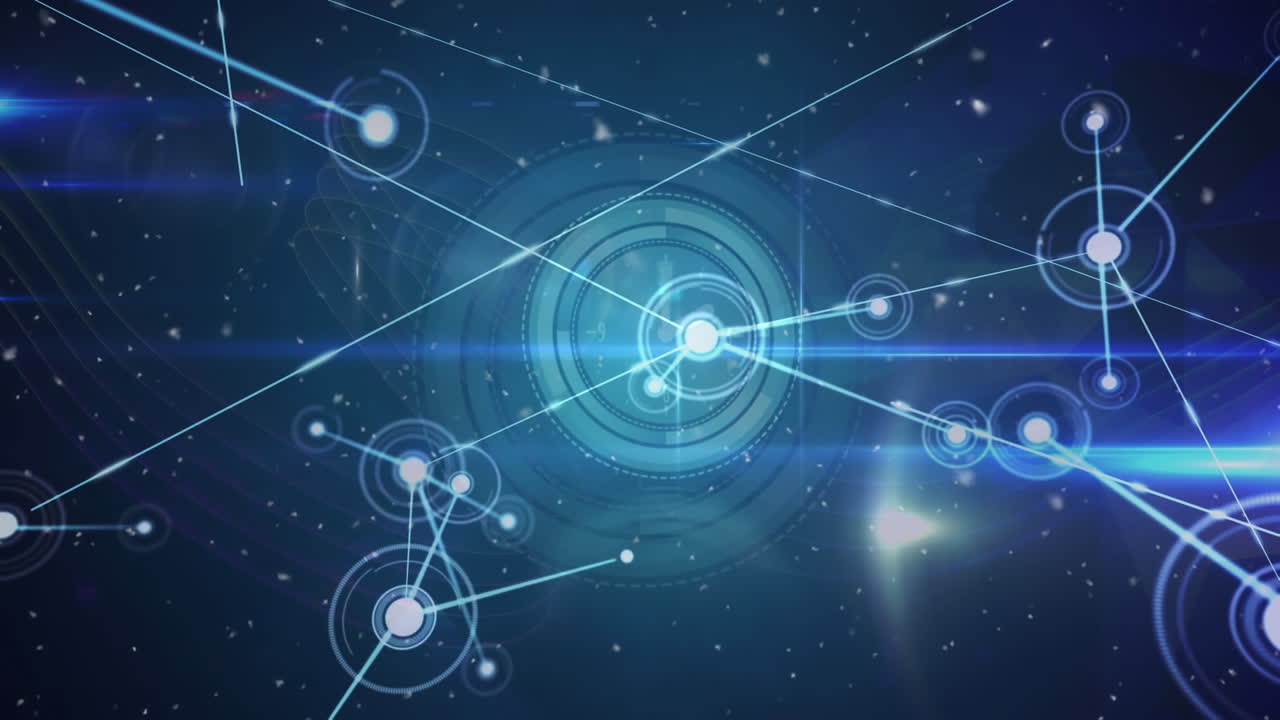 점들을 연결하는 선으로 빛 을 애니메이션화하고 디지털 인터페이스에서 hud 처리를