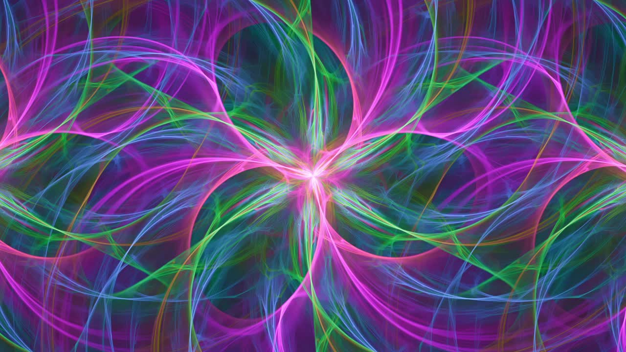 felicidad de esencia espiritual pura y colorida: bucle sin fisuras, estanque de meditación de ondas de agua abstractas que fluyen y ondas caleidoscopio música vj streaming de fondo