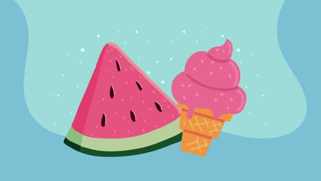 watermelon and ice cream