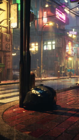 rainy night in a cyberpunk city