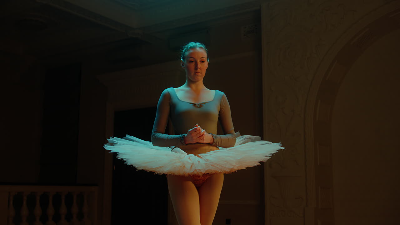 Ballet Dancer Posing in Studio