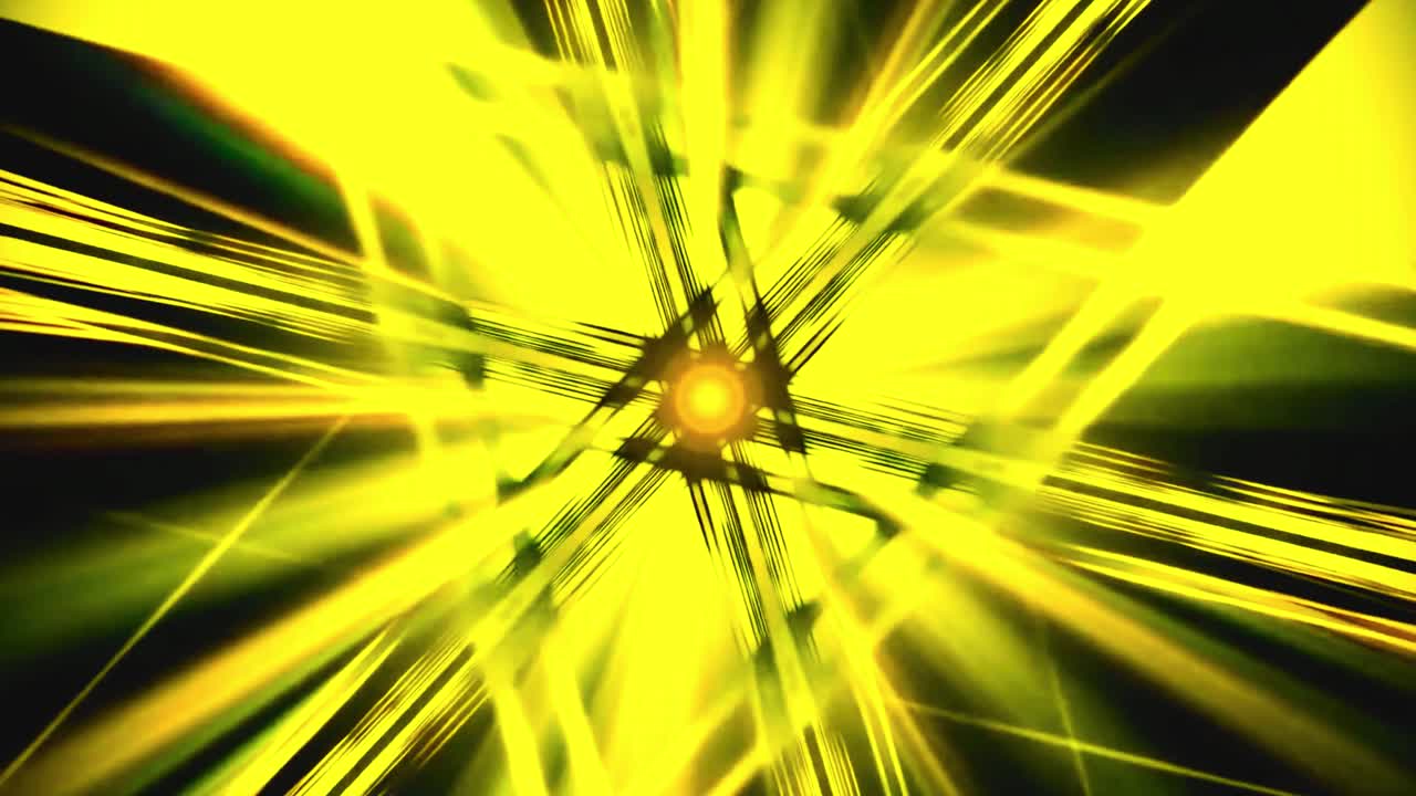 Dynamic Abstract Yellow Green Light Tunnel Animation Loop