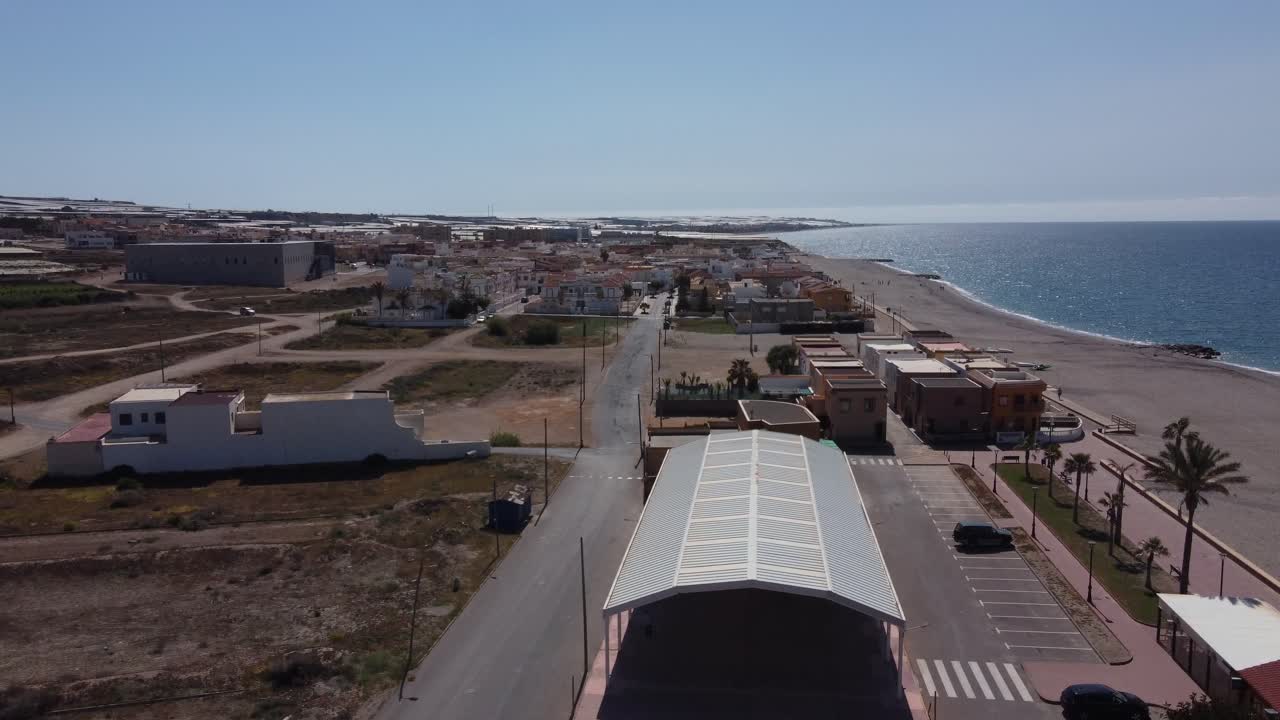 Vista aerea del villaggio di Balanegra, Almeria, Spagna