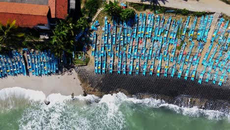 Wooden-fishing-boats-lying-on-shore