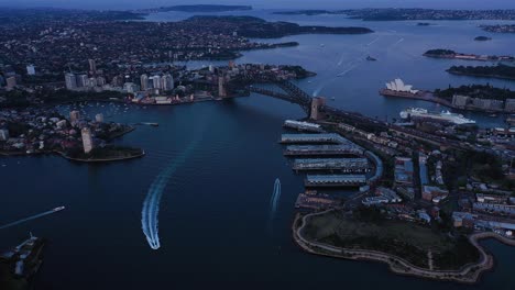 sydney - take off with view over opera house and harbour bridge