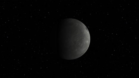 Der-Mond-Im-Weltraum-Rotiert-Realistische-3D-Animation